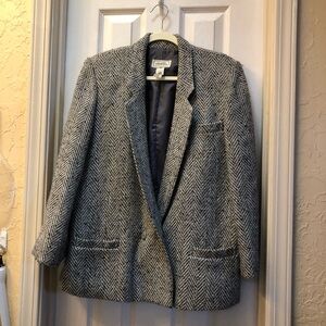 Venezia Gray Tweed Blazer Structured Suit Jacket run a bit large